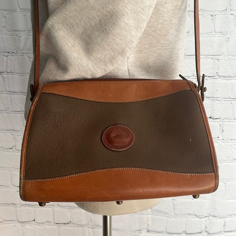 Authentic Dooney & Bourke Brown Leather Crossbody Purse